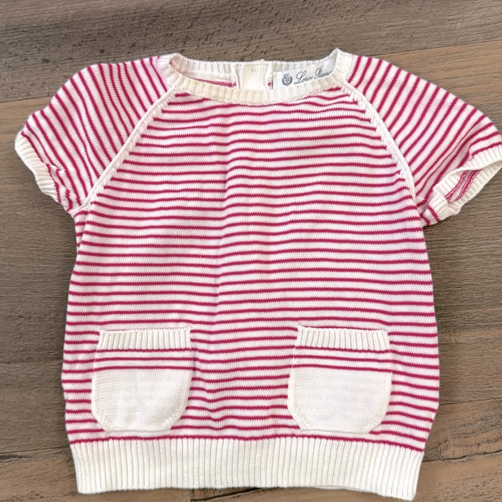 Loro Piana Kids Button Back Short Sleeve Top